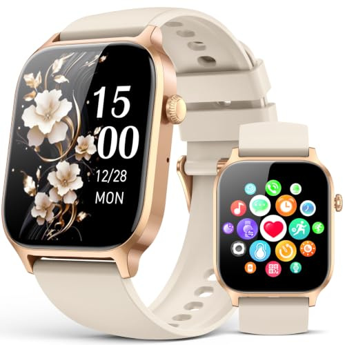 Smart Watch for Men Women- Answer/Make Call, 2026 IP68 Waterproof Fitness Tracker Watch with Sleep Step Counter Activity Smartwatch for Samsung Android iPhone iOS (Champagne Gold, 1.83)