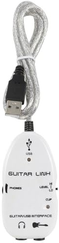 Naroote Cable USB de Enlace de Guitarra, Adaptador de Interfaz USB Profesional de Guitarra a PC con Controlador de Latencia Ultrabaja, Ideal para de Grabación de Computadora y PC (WHITE)
