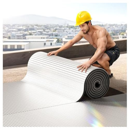 Car Sound Deadening Mat Thick Self-Adhesive Audio Noise Dampening Mat/Roll Foil-Faced Insulation Foam Insulation Deadener Soundproofing for Car/Camper/Van/Caravan