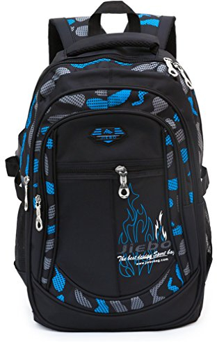 SeeBlue Rucksack für Jungen, Schultaschen, große Büchertaschen, langlebig, strapazierfähig, für Studenten, Kinder, Reisen, wasserdicht (blau)