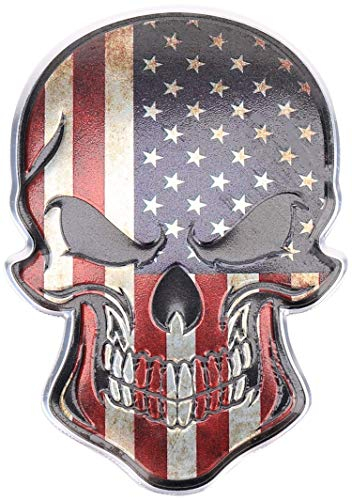 3D Metall Skull Totenkopf Sticker Logo Emblem Badge Auto Aufkleber Amerika USA