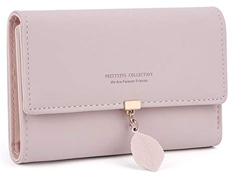 ANYWN Geldbeutel Damen mittelgroß, Geldbörse Damen, Elegant Damen Portemonnaie mit viele Fächer(Rosa)