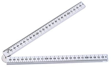 sourcing map Folding Ruler 100cm 4 Fold Metric Measuring Tool ABS for Woodworking Engineer White
