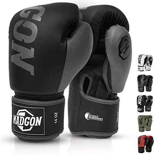 Guantoni Boxe MADGON - Guanti Boxe e Kick Boxing Fatti con i Migliori Materiali – Guanti MMA, Kick Boxing, Sparring e Pugilato con Incredibile Assorbimento degli Urti – Confortevoli e Resistenti