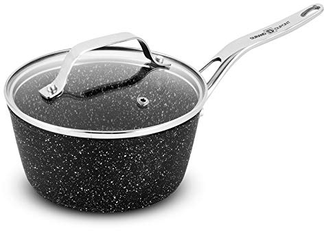 Casserole Aluminium Forge 20cm 2.2l Effet Pierre Couvercle Verre Tfi Hight_cas20tfi Durand Dupont