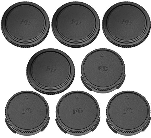 Topiky Kamera-Objektivkappen, Kamera-Vorderkörperkappe + Hinteres Objektivdeckel-Deckel-Set Objektiv Schutzkappen für FD-Mount-Objektiv und Kameragehäuse Schwarz