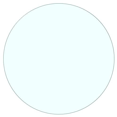 Home Supplies 600mm Clear Table Top Tempered Glass Round Flat Polished Edge Kitchen Dining Table Top Glass Round Sturdy Replacement Protector Cover (60CM, Clear)