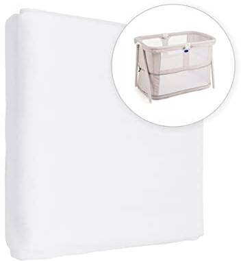 Jersey 100% Baumwolle Spannbettlaken für 95x65 cm Baby Reise Kinderbett Matratze (Weiß)