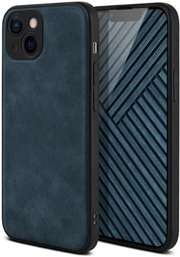 ONEFLOW Pali Case compatibile con Apple iPhone 13 mini Custodia con protezione per fotocamera, custodia in pelle vegana, cover posteriore di alta qualità, flessibile, ultra sottile, blu mezzanotte