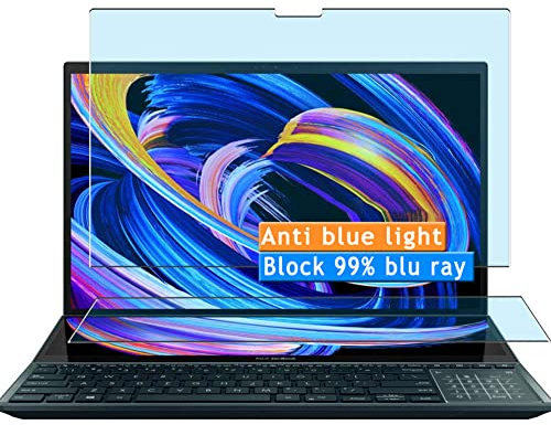 Vaxson 4-Pack Anti Blue Light Screen Protector, compatible with ASUS Zenbook Pro Duo 15 OLED UX582 UX582ZM 15.6 Laptop, TPU Guard Film Protectors Sticker [NOT Tempered Glass]