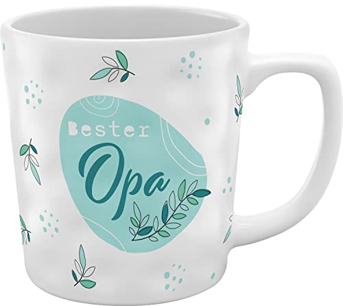 GRUSS & CO Tasse mit Motivdruck Bester Opa | Strukturtasse, Steinzeug, 37 cl, mehrfarbig | Geschenk Opa | 48454