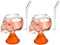 NFNSIG Lot de 2 verres à cocktail avec paille intégrée Motif tête de mort 200 ml