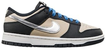 Nike Women's W Dunk Low Basketball Shoes, Bright Bone Metallic Silver, 6 UK