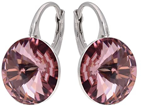 Rivoli Ohrringe Österreichische Zirkonia 925 Silber - Schmuck für Frauen und Mädchen - Hängeohrringe Ideal für Geschenke für Frauen (Blush Rose)