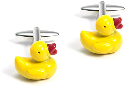 SHIPITNOW Manschettenknöpfe – Enten-Motiv, Partyzubehör oder Kostüm, Hemd und Jacke, Smoking, Canard, One size, für Erwachsene, Gelb, Rot