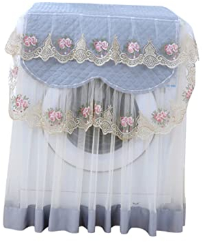Veemoon Lace Ruffle Floral Waschmaschine Abdeckung Wasserdichte Staubschutz-hülle Für Standard-waschmaschinen Dekorative Graue Abdeckung Für Ihr Zuhause