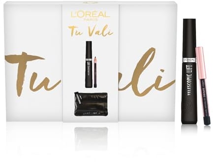L'Oréal Paris, Pochette Regalo con Mascara Extra-Nero Incurvante e Mini-Matita Occhi, Per Look Definiti e Ciglia Più Lunghe, Con Esclusivo Beauty Case Piumino