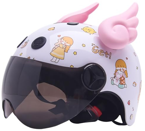 Casco de motocicleta para niños de 5 a 10 años, casco de bicicleta de cara abierta para niños y niñas, medio casco de cara abierta, novedad, Scooter, crucero, ciclomotor, casco pequeño G,46-54CM