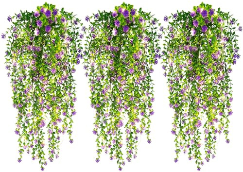 RECUTMS Artificial Hanging Plants Fake Hanging Plant with Lights Faux Plant