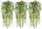 RECUTMS Artificial Hanging Plants Fake Hanging Plant with Lights Faux Hanging Plants UV Resistant Plastic Plants for Indoor Outdoor Room Wall Wedding Patio Porch Decor(Purple)