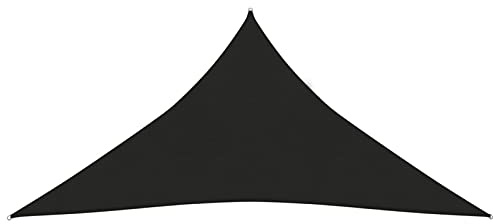 Gecheer Sonnensegel 160 g/m² Schwarz 5x6x6 m HDPE Dreieckig UV-Schutz wasserdurchlässig atmungsaktiv für Garten Terrasse Balkon