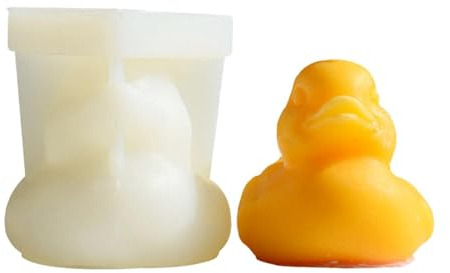 Anulely Duck Silicone Mould, Cute Animal Candle Moulds for Candle Making, Easy Release Duck Mold for Chocolate, Candles Ice Cream, Cake, Jelly, Mouss Soap