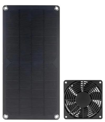 Closer Panel solar monocristalino DC5521 de 10 W, carga de salida, batería de 12 V, placa fotovoltaica, juego de ventilador solar para perro y pollo