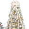 Hismir Christmas Tree Topper Bow, 53x15 Inches Large With Glitter Streamer and Patterned Ribbon, Decorative for Xmas Tree Wreath Door Festival Home Decor (White Gold)