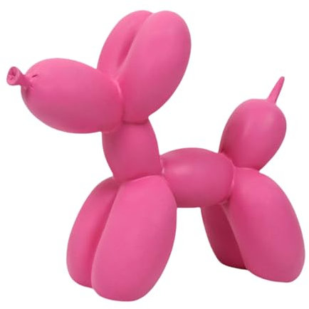 YOYUMI Scultura Cane Palloncino Ornamenti Decorativi in Resina Adatto per decorare soggiorni camere da letto e uffici Rosa
