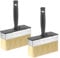 2PCS Deck Paint Brush Set,6 Block Brush Set,Fence Paint BrushesShed and Fence Brush, Masonry Paint Brush, Wallpaper Brush for Wood Timber Block Gloss Wall Furniture Painting