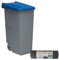 WELL HOME MOBILIARIO & DECORACIÓN Conteneur fermé 85 L bleu H.76 cm + rouleau de 10 sacs poubelle 100 l