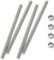 HiPicco M5 x 150mm Fully Threaded Rod & Studs, 304 Stainless Steel Right Hand Threads Rods, M5-0.8 Thread Pitch for Anchor Bolts, Clamps, Hangers and U-Bolts 4pcs 【with Nuts】