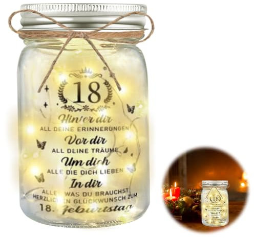 HuaMuDM Gifts for 18th year old girl/boy, LED bottle light, 18th birthday gift, personalised gift