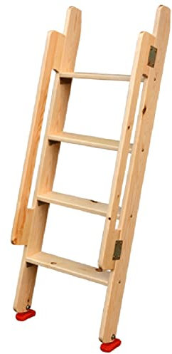Bunk Bed Ladder Safety Bunk Bed Ladder with Armrest & Non Slip Rubber Foot, Universal Wood Frame Leaning Ladder, for Apartments Dormitory Bedroom