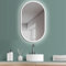 HOKO® Miroir LED Ovale 50 x 90 cm/90 x 50 cm, Havane, avec Chauffage Miroir, Cadre en métal Blanc, Suspension Murale et transversale, Interrupteur Tactile, Changement de Couleur 2700-6500K