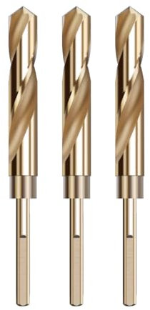 Yurleer HSS Cobalt Drill Bit 16mm Reduced Shank Twist Drill Bit for Metal, Stainless Steel, Aluminium, Wood, Plastic, Non-Ferrous Etc.