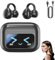 Clip on Earbuds, Hy-Undai M100 Clip on Ear Headphones, Wit Audioh Visual Future Screen Audio Wireless Headphones, Visual LED Touch Screen, Noise Cancelling, Waterproof (Black)