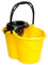 MAYA Cubo Ovalado con Escurridor de 15L. con Asa Ergonómica. Escurridor Gris. Fabricado en PPL. Amplia Variedad de Colores. (Amarillo)