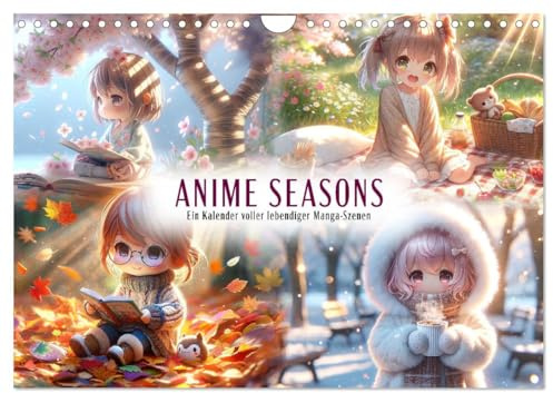 Anime Seasons: Ein Kalender voller lebendiger Manga-Szenen (Wandkalender 2026 DIN A4 quer), CALVENDO Monatskalender: Jahreszeitenzauber in Manga-Art (CALVENDO Kunst)