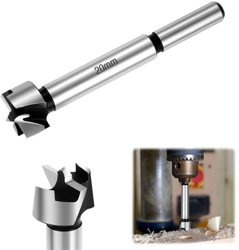 Flintronic Brocas Forstner, 20mm Brocas Forstner, Broca Forstner de Acero de Tungsteno, Broca Para Madera de Dientes Múltiples con Eje Redondo, para Madera Dura, Plástico y Contrachapado