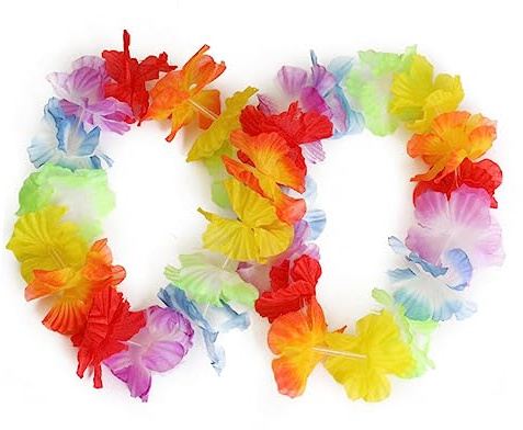 12 Stück Hawaii Blumen Stirnband aus Stoff für Luau Partys