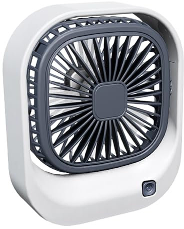Ventilador De Escritorio Pequeño - Ventilador De Refrigeración Cuadrado USB Silencioso Con Inclinación Ajustable | Ventilador Personal De Escritorio USB Recargable Para Estudiantes De Verano Uso