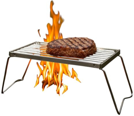 Klappbares Grillrost Stahl verzinkt, Backpack, Camping, Reisegrill, Outdoor, Bushcraft, Angeln, Grillen