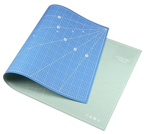 Tapis De Decoupe Tapis de découpe en PVC 120 x 60 cm for loisirs créatifs - Planche rotative double face for couture et sculpture sur similicuir pour couture(Blue - Green)