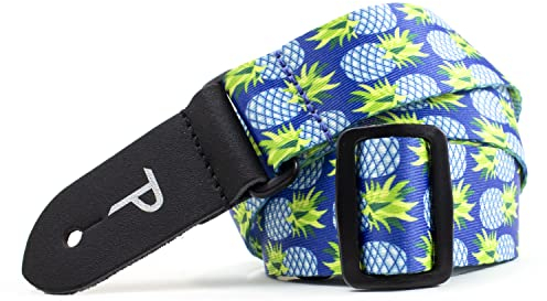 Perri's Leathers FWS15-7096 Nylon Ukulele Strap - 1.5, Turquoise Pineapples, blau ananas