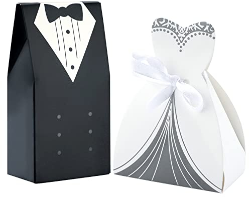 G2PLUS100 Stück Hochzeit Süßigkeiten Schachtel Hochzeit Candy Boxen, Bräutigam & Bräute Schachtel Süßigkeiten Bonbons Hochzeitskasten für Hochzeitsanlässe
