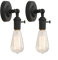 Phansthy 2x Vintage Wandleuchte Wandlampe Wandbeleuchtung Industrie Wandleuchten Loft-Wandbeleuchte Küchenwandleuchte Spiegeleuchte Badezimmerleuchte (Schwarz Farbe)