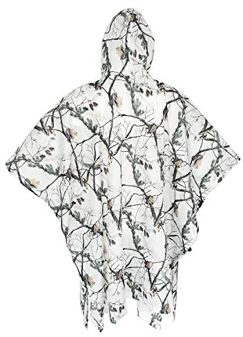 Koyheng Leichte Camo Regen Poncho Multifunktionale Military wasserdichte Kapuzen-Regenmantel für Ourdoor Jagd Angeln