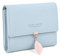 Portefeuille Femme Porte-Monnaie Feuille Exquis Pendentif en PU Cuir, 6 emplacements pour Cartes y Compris 1 fenêtre d'identification 1 Section de Facture et 1 Poche à Fermeture éclair, Bleu Clair