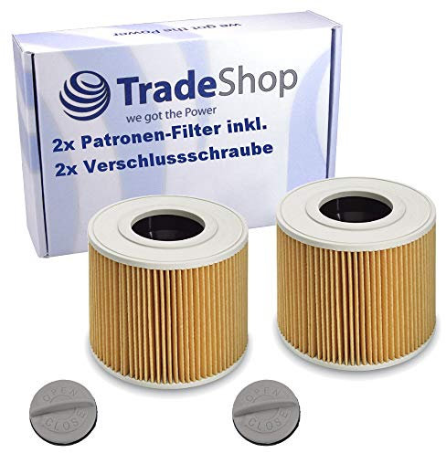 2x Patronen-Filter inkl. Verschlussschraube für Kärcher NT 27/1 Advanced 1.428-511.0 NT 27/1 Professional 1.428-514.0 NT 27/1 Advanced Professional 1.428-518.0 NT 27/1 Advanced 1.428-520.0